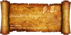 Jovián Ervin névjegykártya